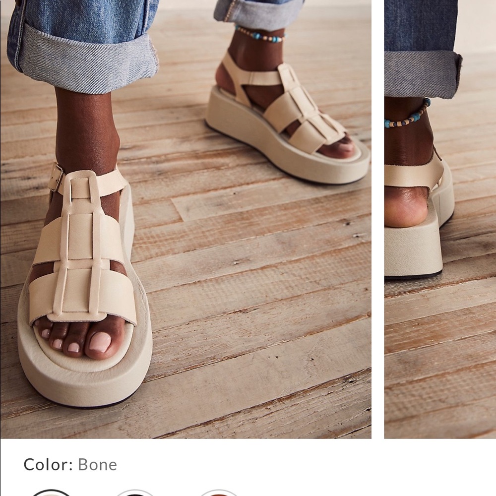 Free people platform sandal 7 white cream